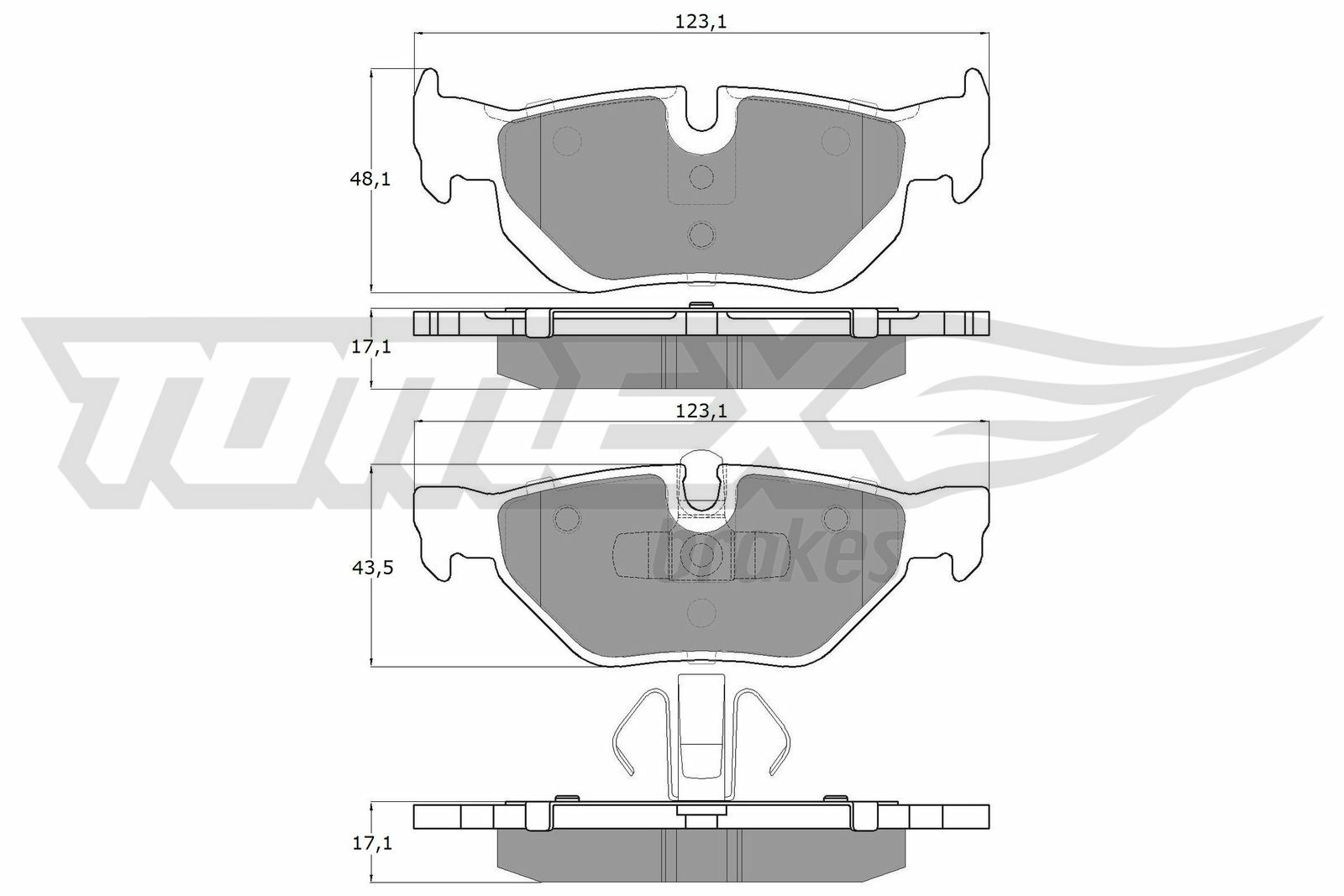 Sada brzdových platničiek kotúčovej brzdy TOMEX Brakes